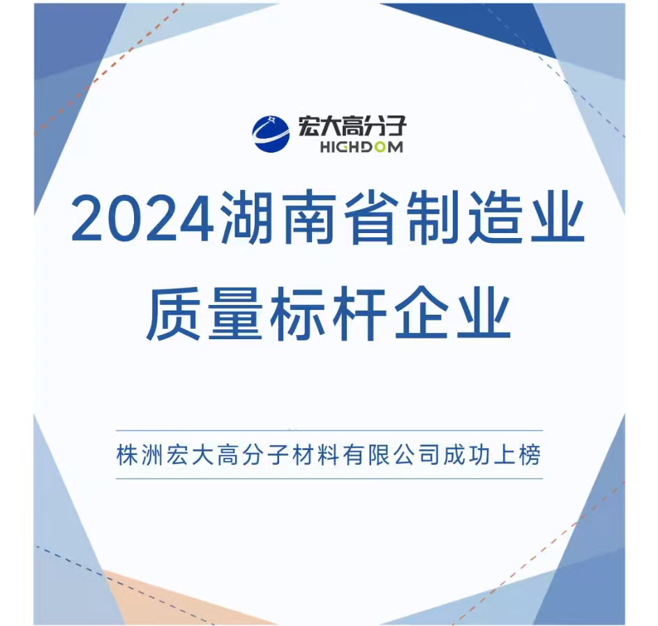 喜報(bào)|2024湖南省制造業(yè)質(zhì)量標(biāo)桿企業(yè)：宏大高分子再獲認(rèn)證！